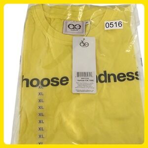 New W/Tags Queer Eye Choose Kindness Bright T-Shirt Yellow Graphic Sz. XL Unisex